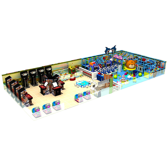 Ocean Theme Indoor Soft Play Park dengan Video Game yang dioperasikan dengan Koin